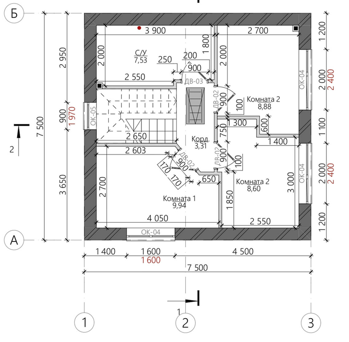 Планировка дома «Время», 2 этаж — 81 м²