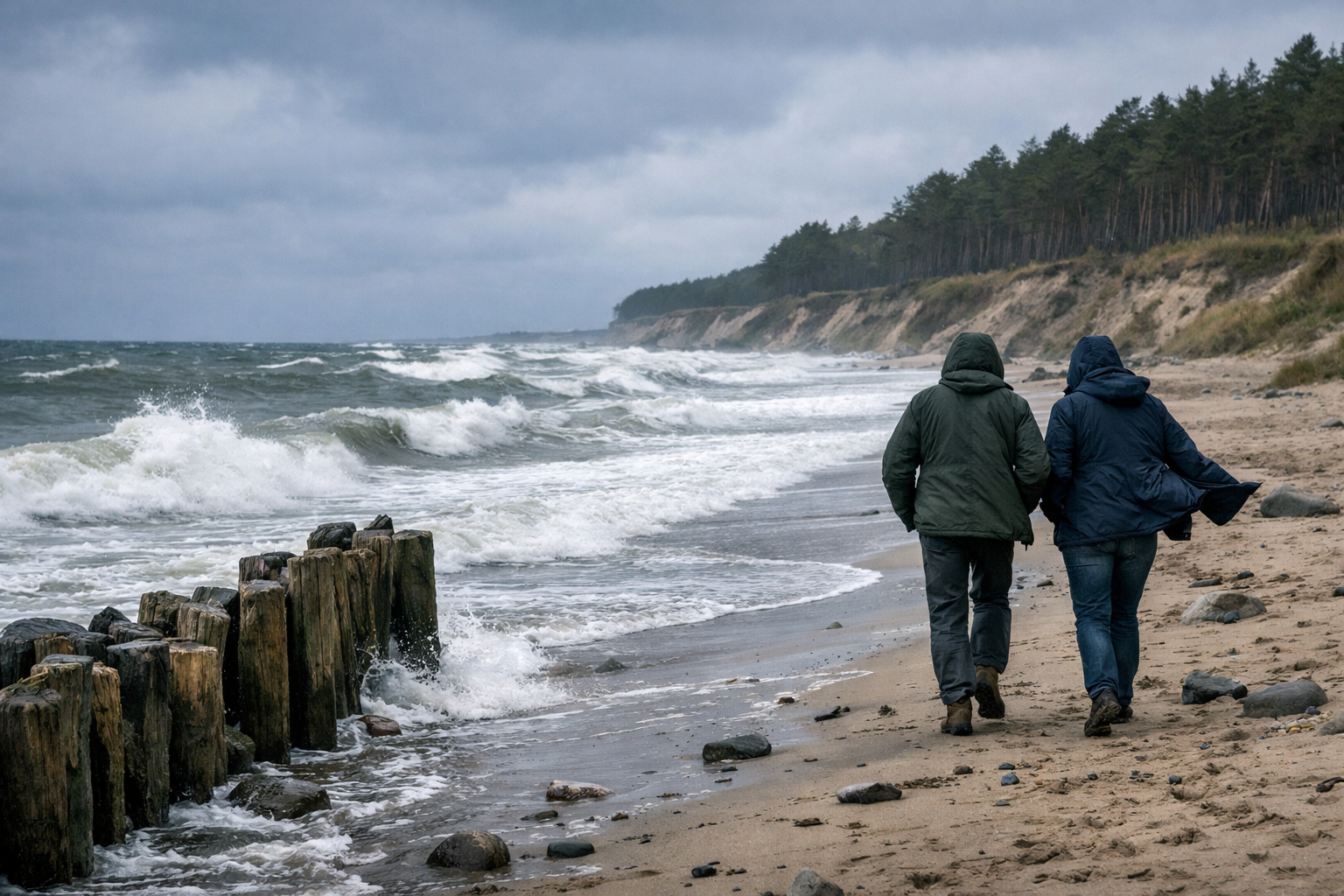 Балтийское море Калининградская область ветер набережная