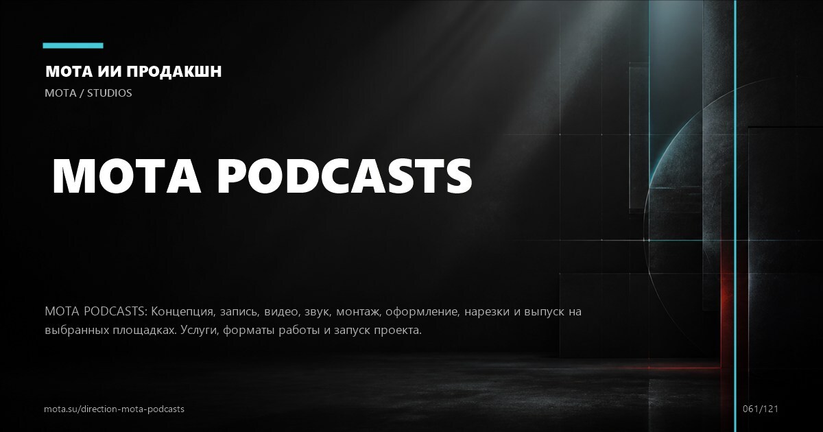 Форматы подкастов — визуальное направление МОТА