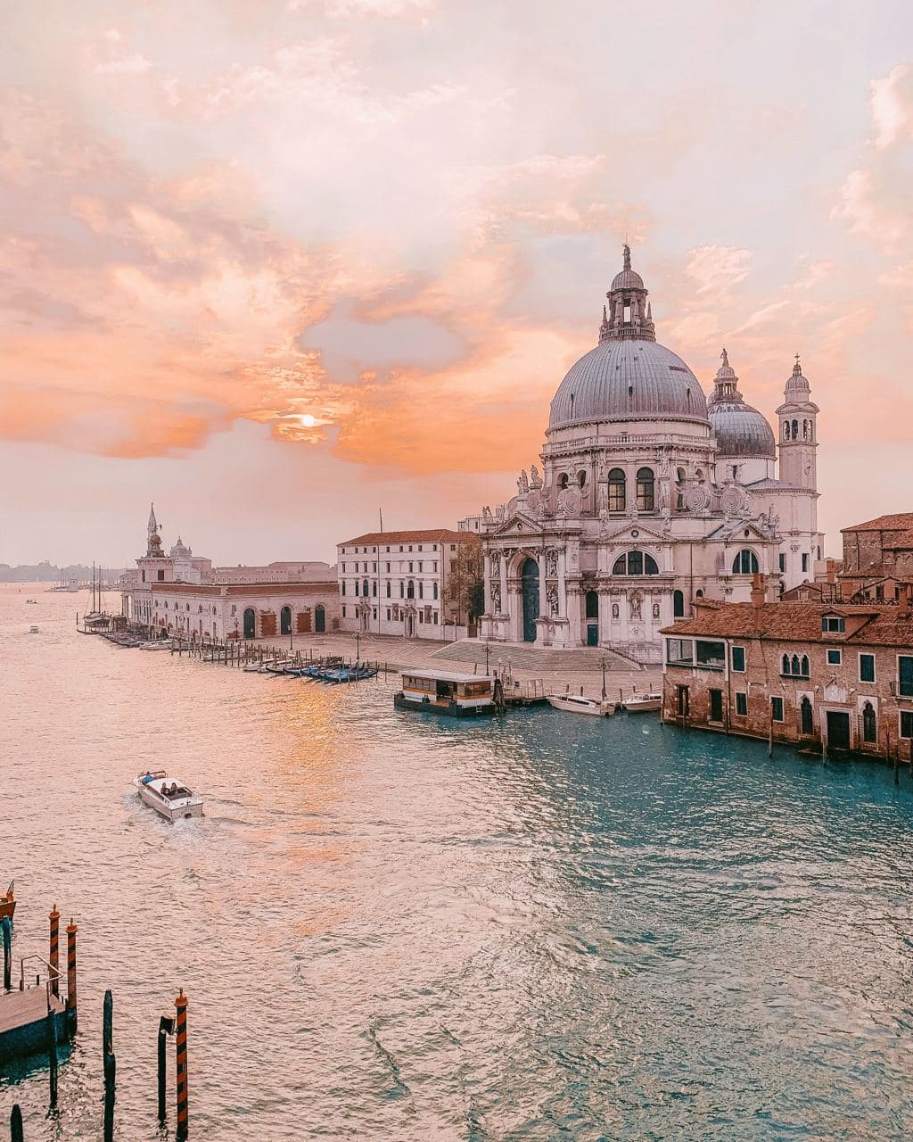 Basilica di Santa Maria della Salute on the canal in Venice, Italy