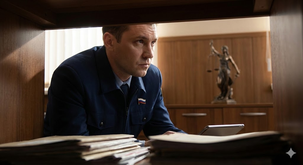 Следователь Следственного комитета РФ за работой в кабинете в день образования ведомства 15 января.