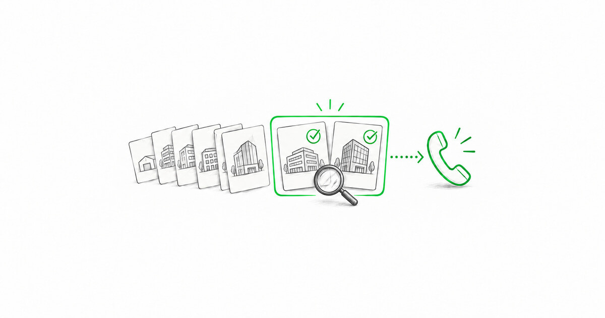 Карточки B2B-подрядчиков проходят предварительный отбор до первого телефонного разговора