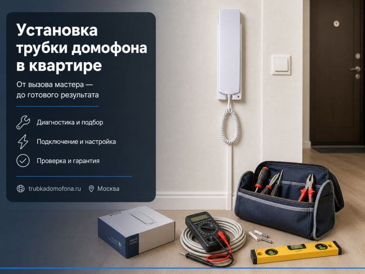 Установка трубки домофона в квартире — от вызова мастера до готового результата