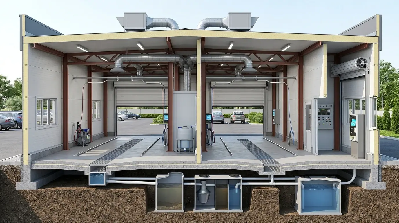 Автомойка на металлическом каркасе