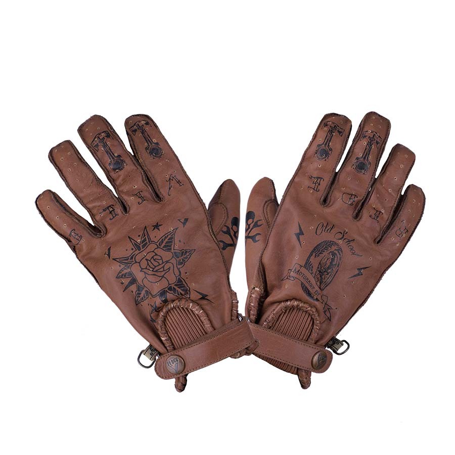 Мужские мотоперчатки BY CITY SECOND SKIN Tatto ll Brown, коричневый — в наличии в Санкт-Петербурге