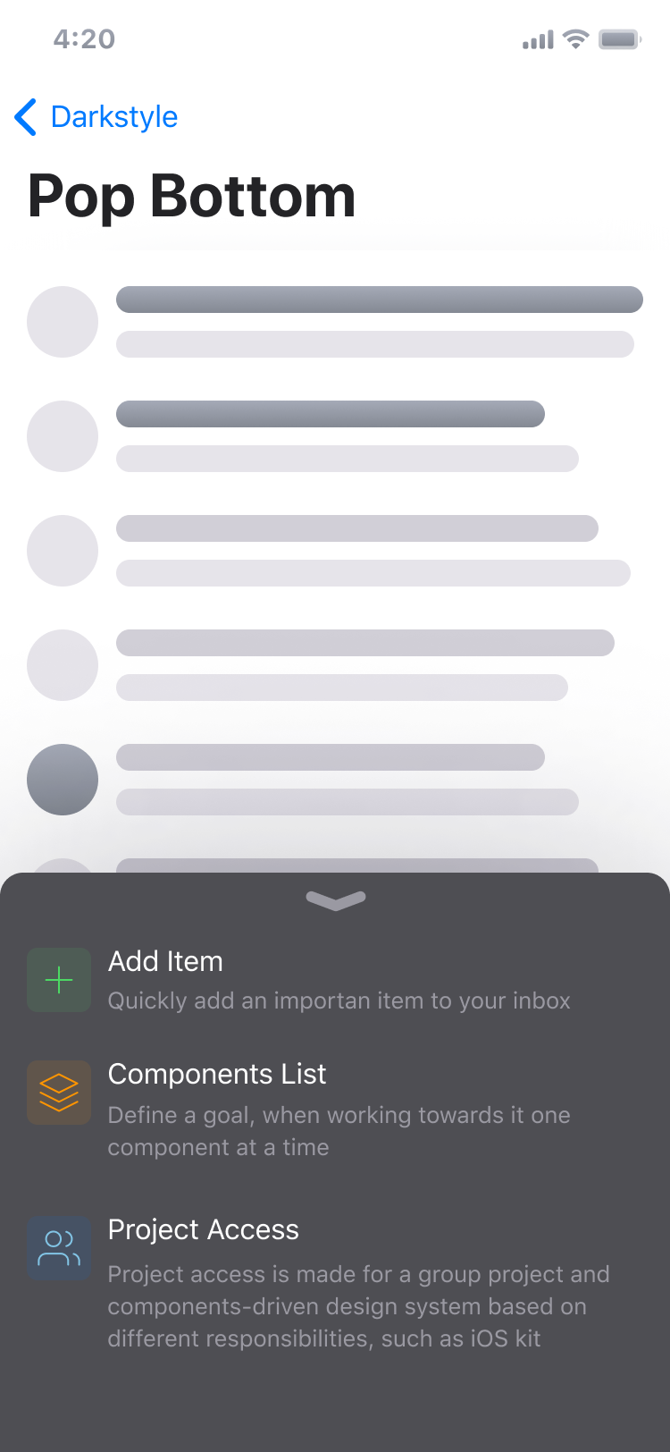 Popover Figma iOS UI kit