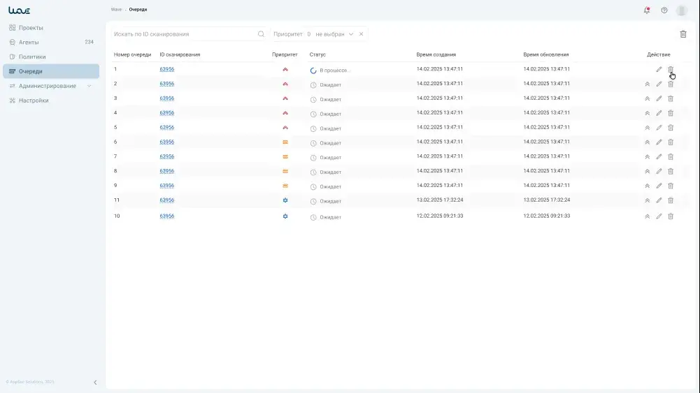 AppSec.Wave — очередь сканирования