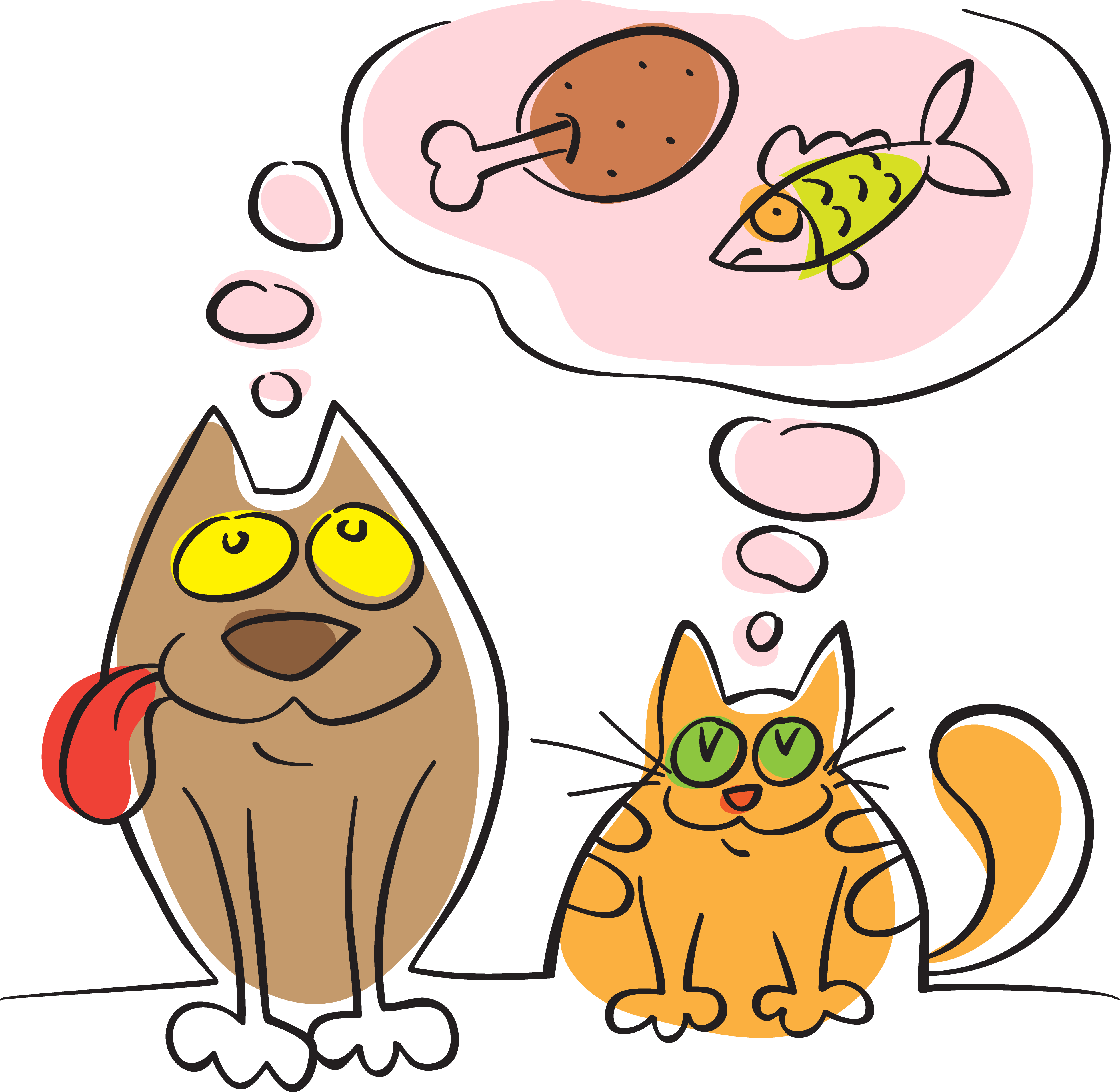 Рисунок кот ест