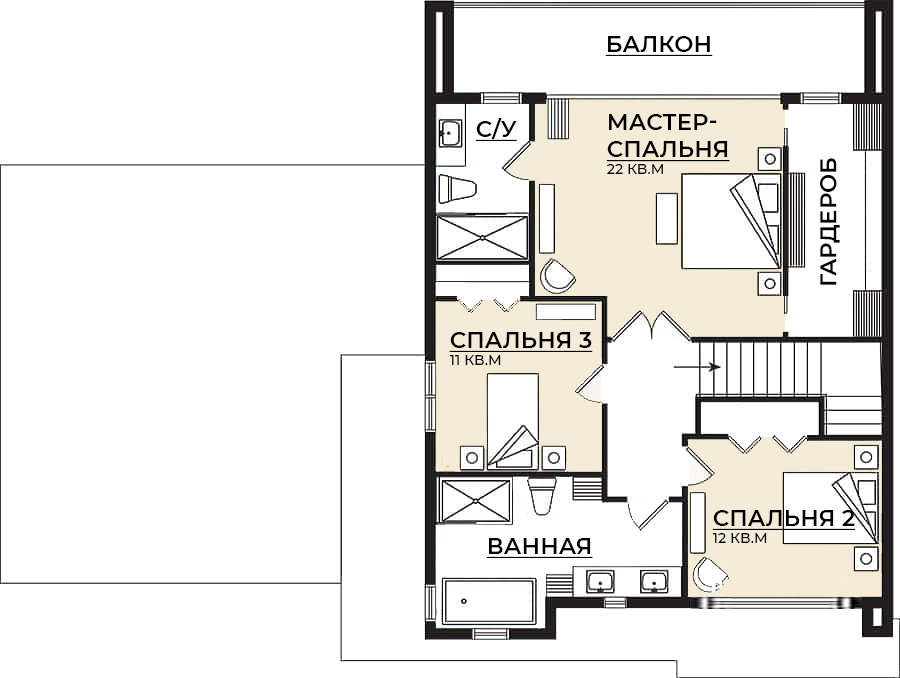 Планировка второго этажа