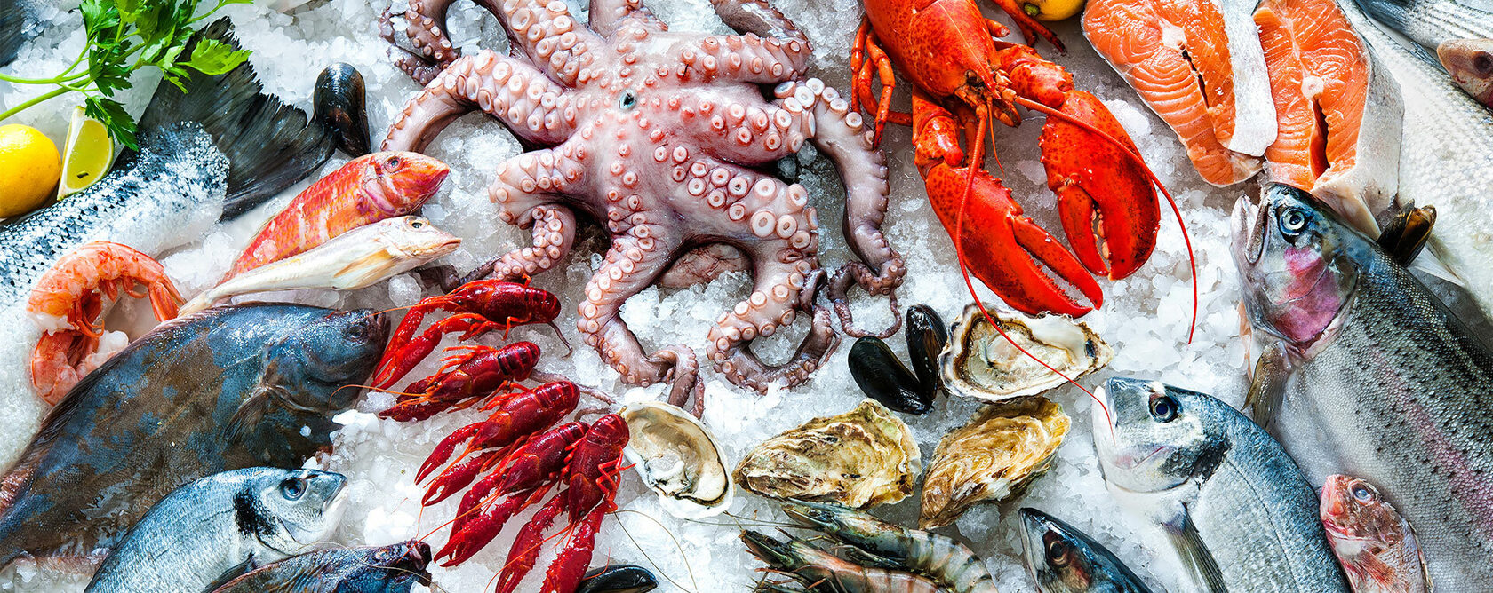 Свежая рыба, икра и морепродукты в магазине ШефПорт
