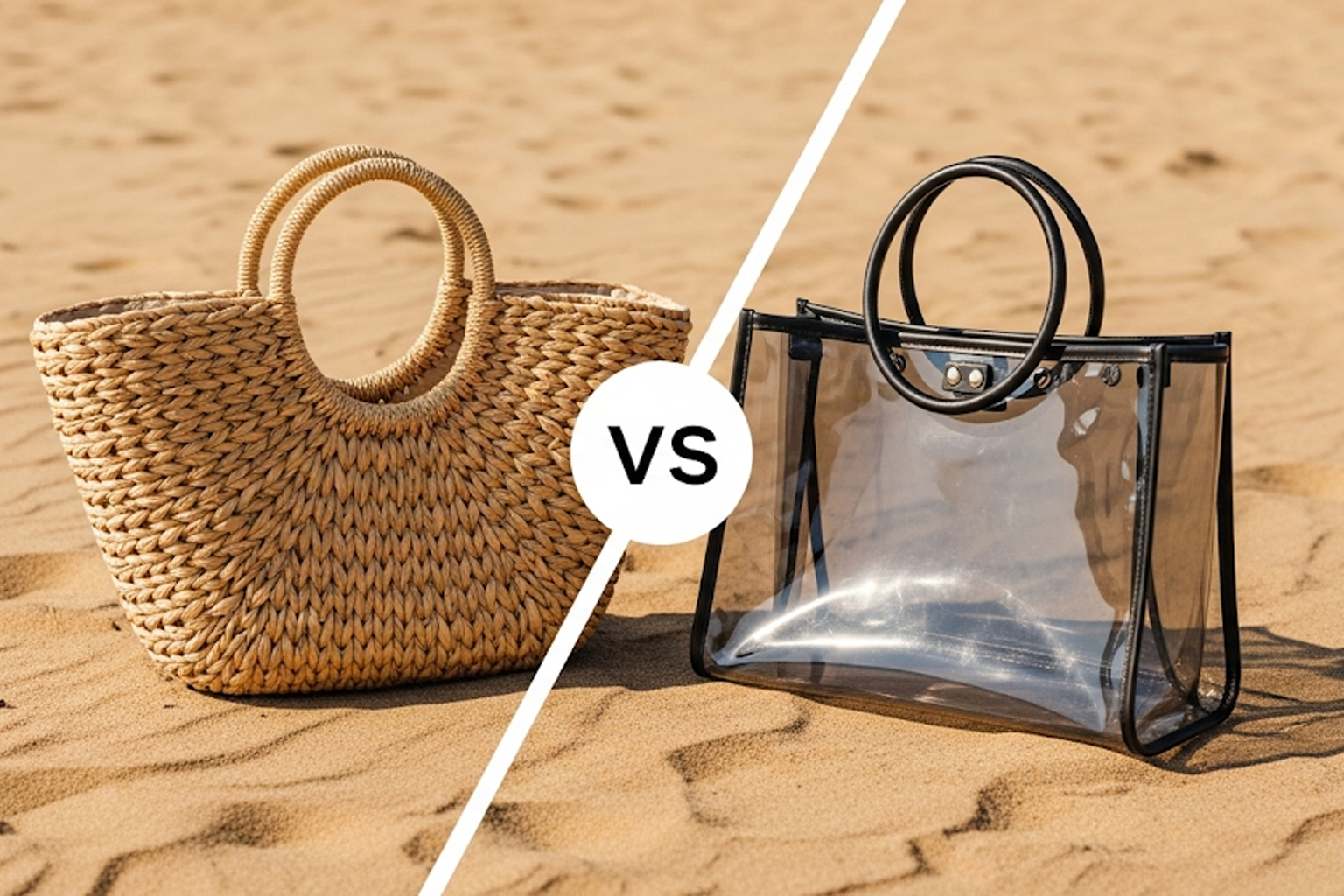 Соломенная VS прозрачная из ПВХ: какая сумка лучше для пляжного отдыха?
