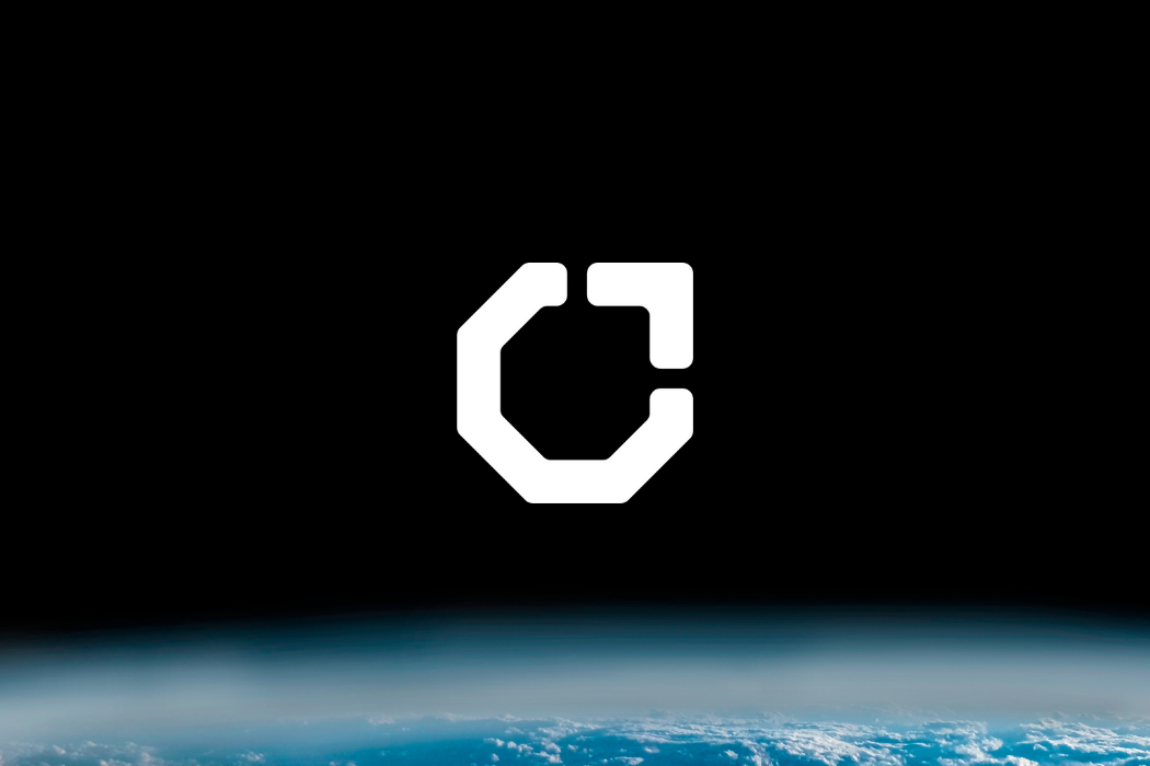 Minimal geometric symbol floating above the Earth’s horizon, expressing clarity, balance, and a futuristic brand vision by Leragraphics.