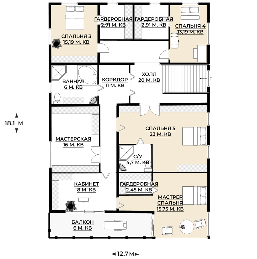 Планировка второго этажа