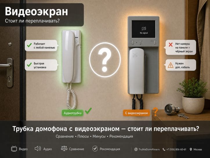 Трубка домофона с видеоэкраном: стоит ли переплачивать