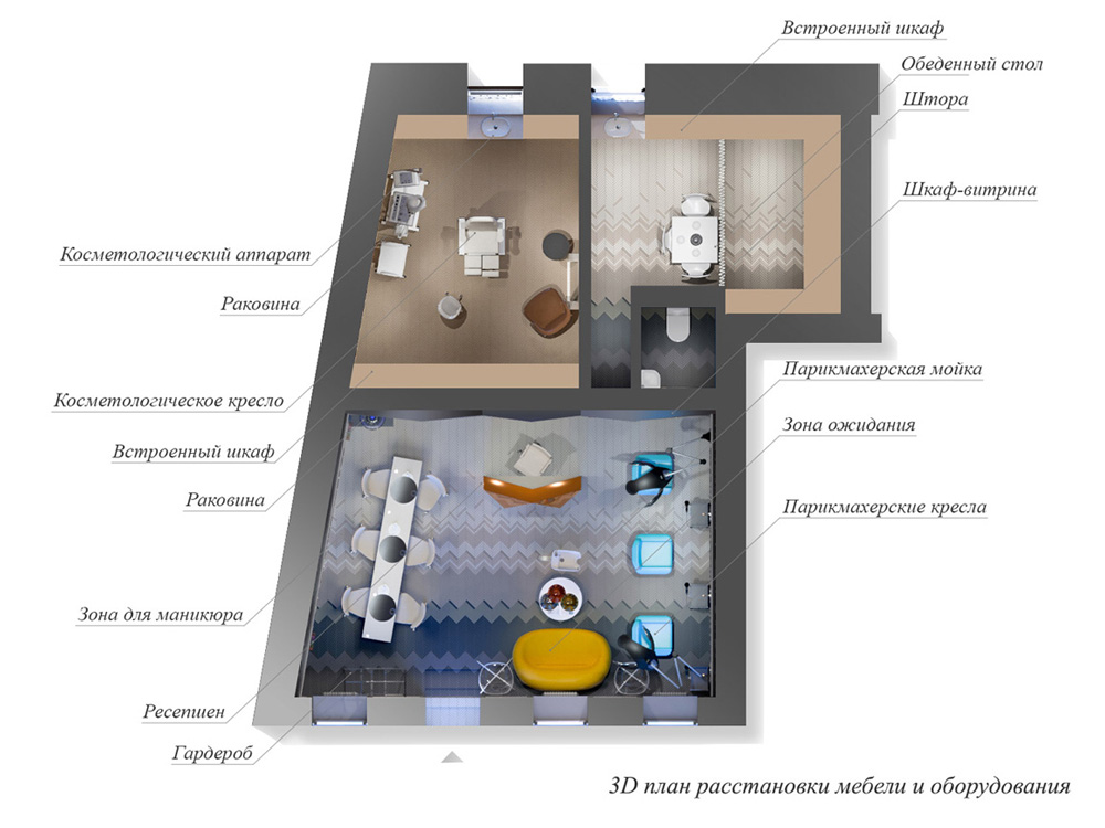 Схема маникюрного кабинета