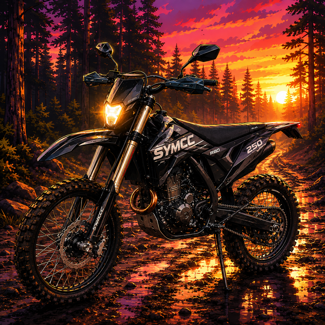 Enduro Motorcycle Red