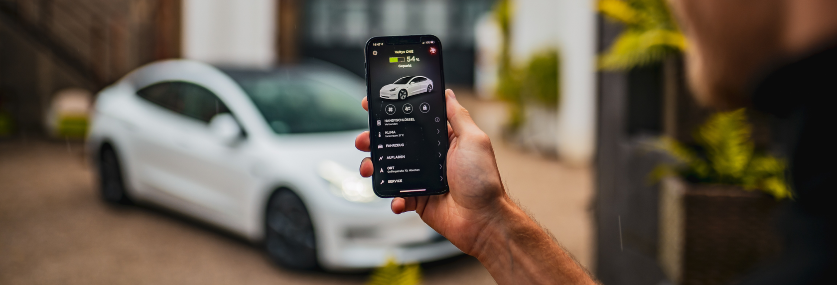 Tesla App in Use