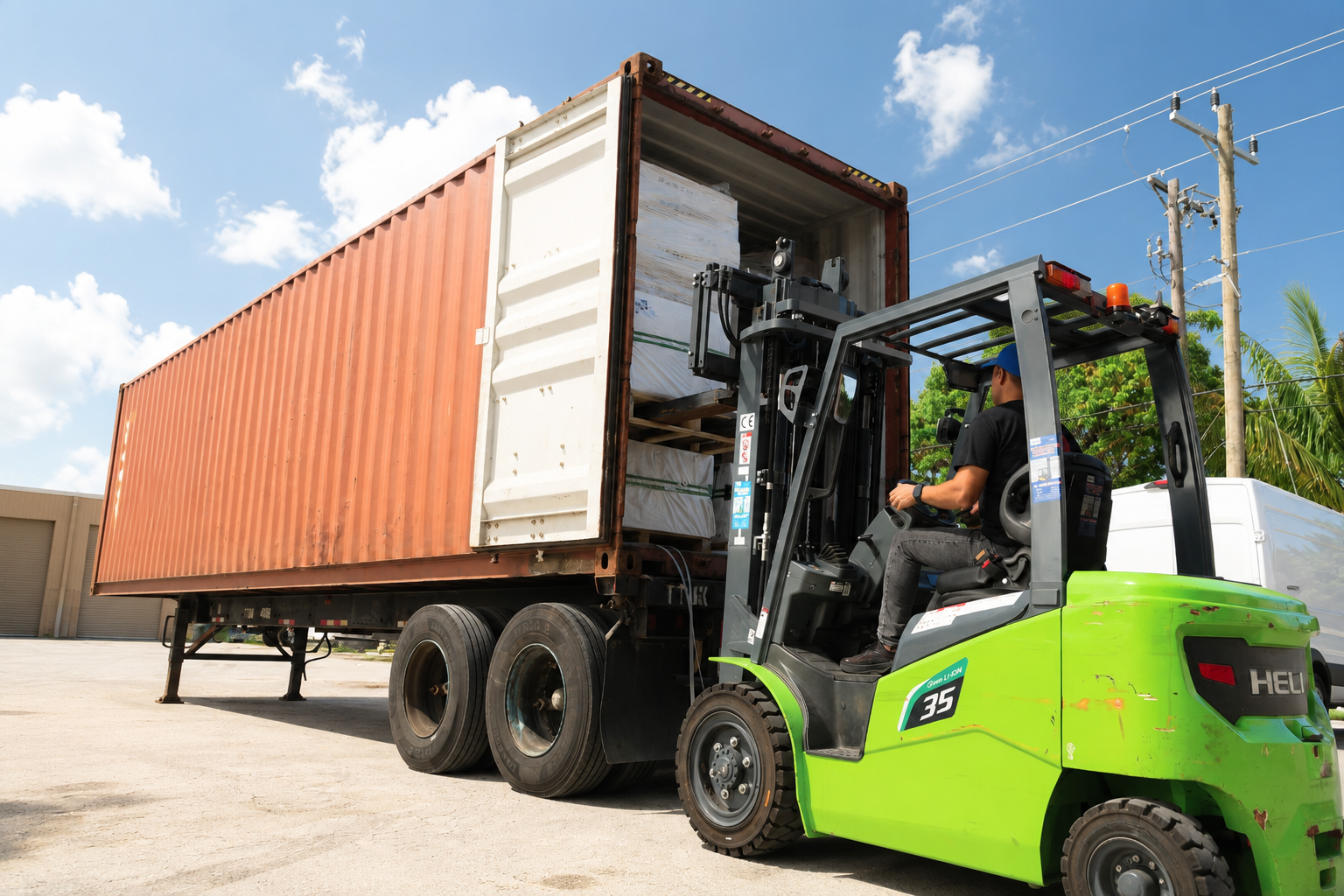 Freight handling and U.S. delivery reference photo