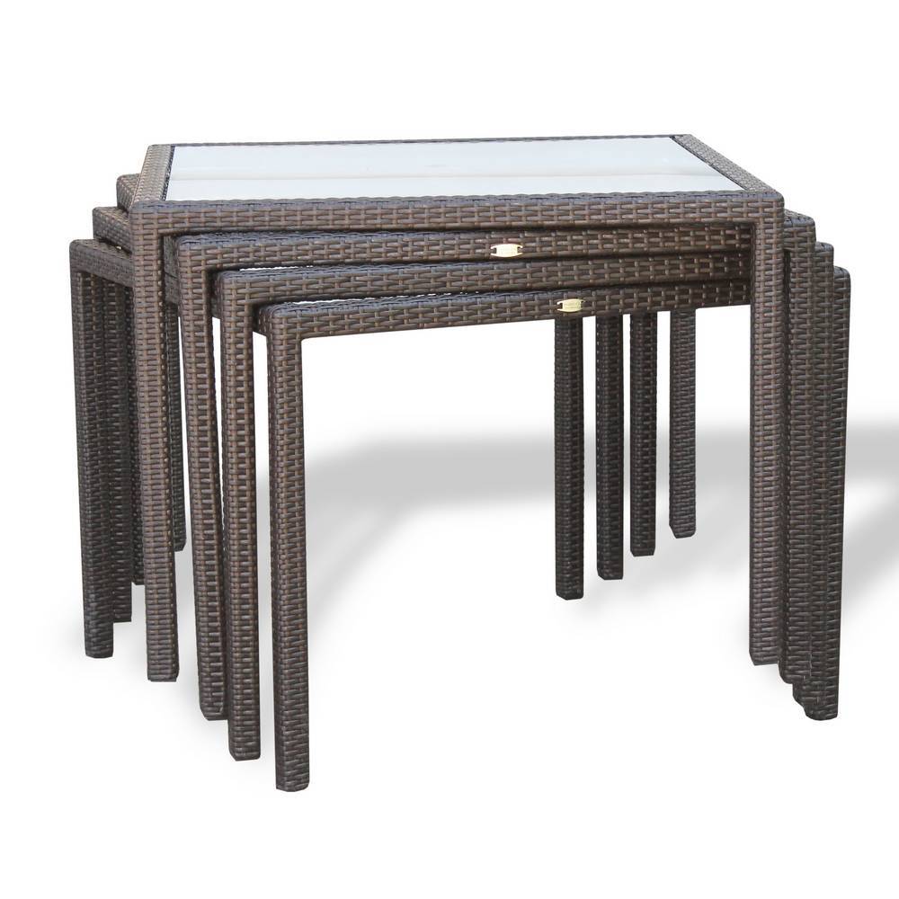 Стол Анкор из искусственного ротанга и со столешницей из закаленного стекла 