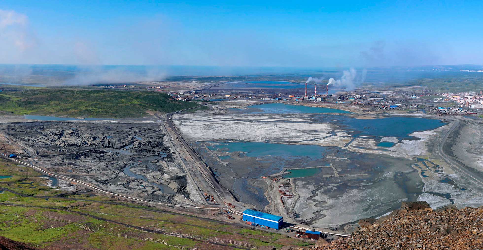 Tailings dump in Nornickel's copper smelter.