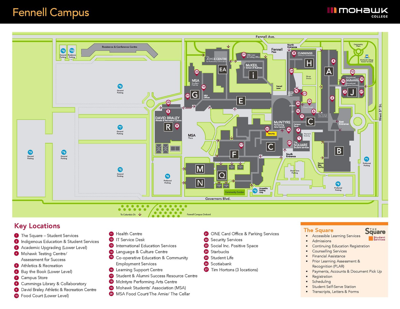 Mohawk College Campus Map