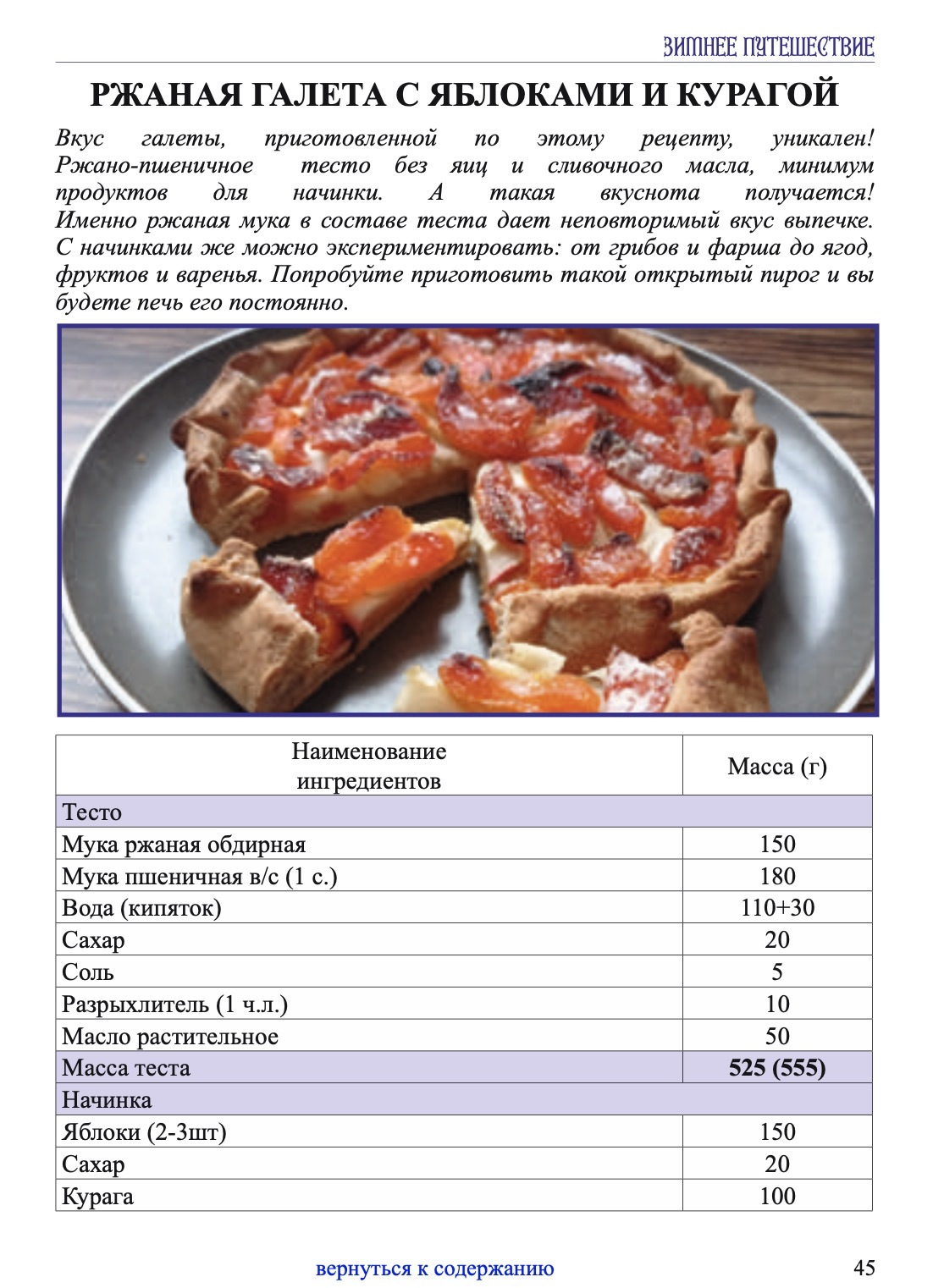 Ржаная галета с яблоками и курагой