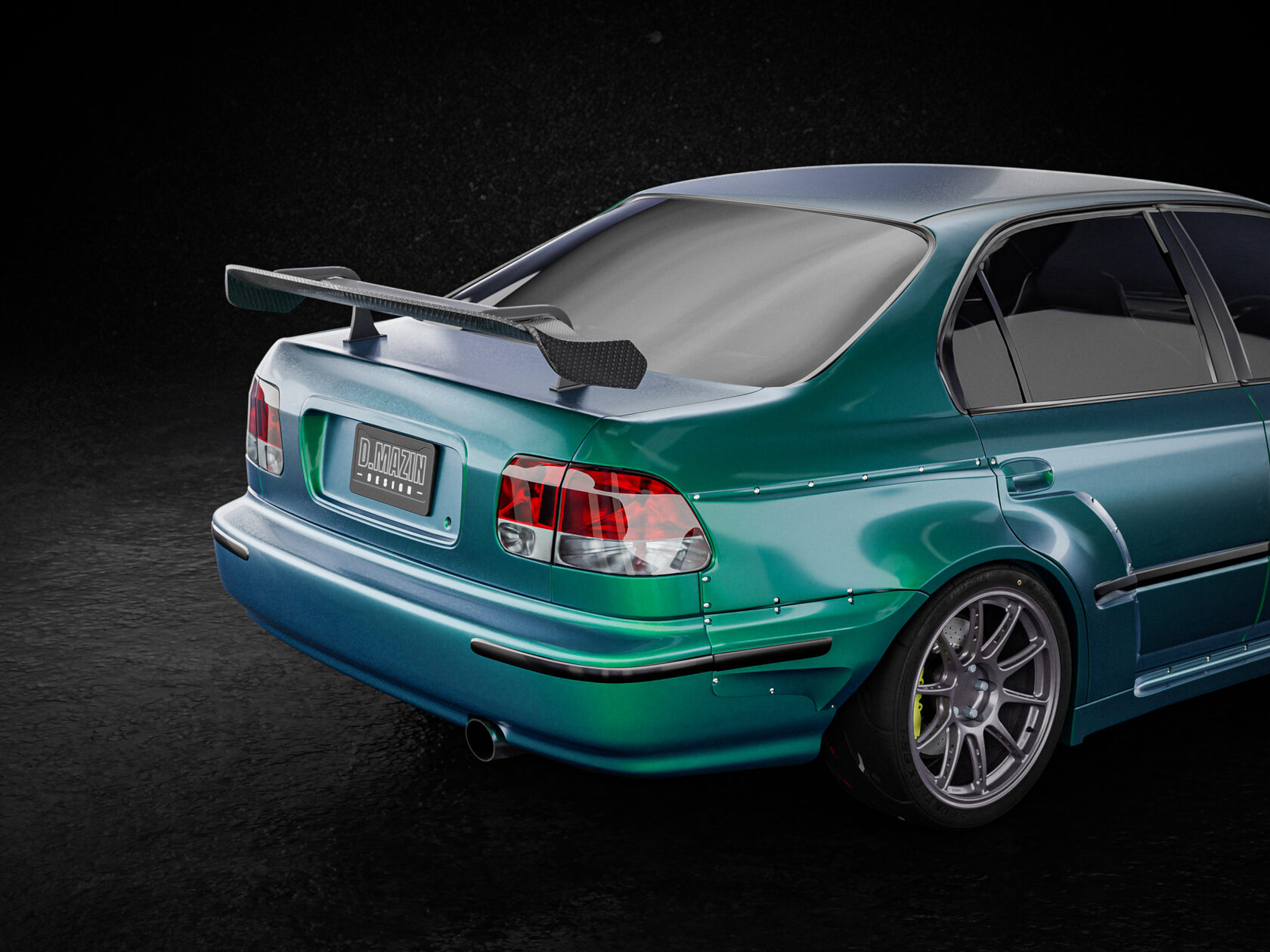 SPEC S Fender Flares set / WIDE BODY KIT Honda Civic SEDAN 9698