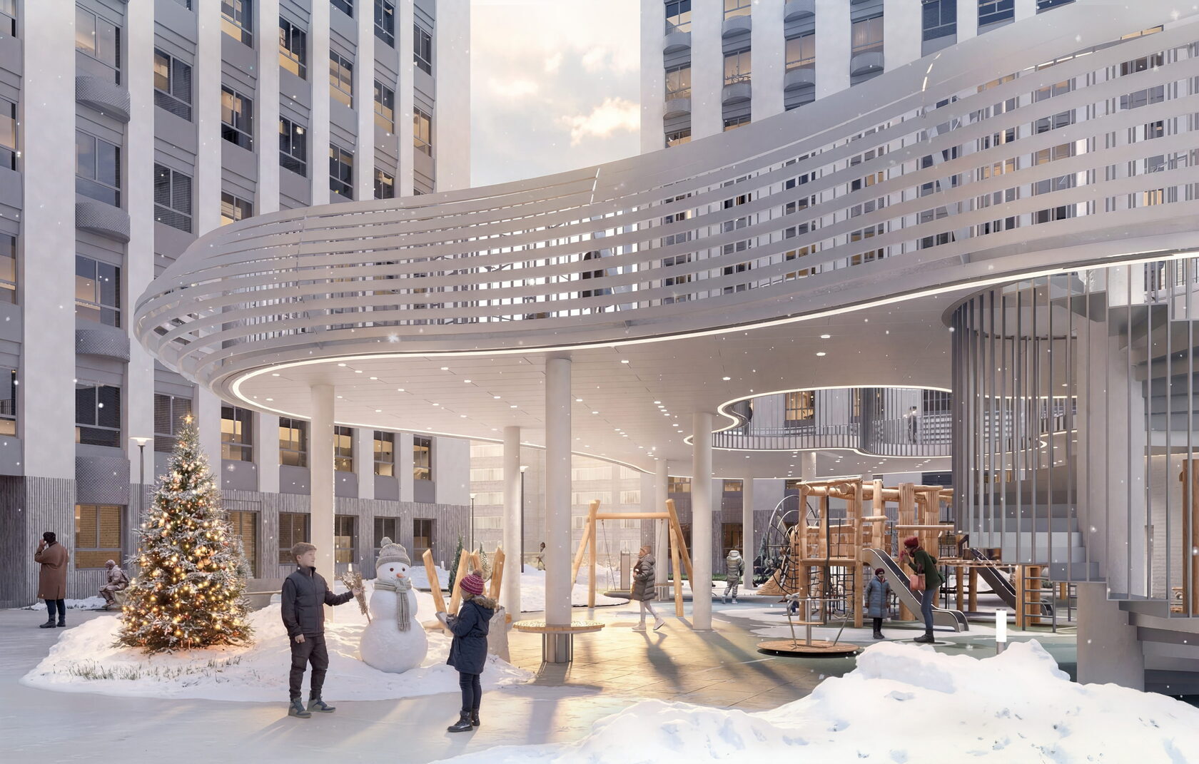 Архитектурная 3D-визуализация жилого комплекса