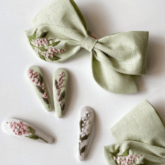 бант и заколки с вышивкой своими руками