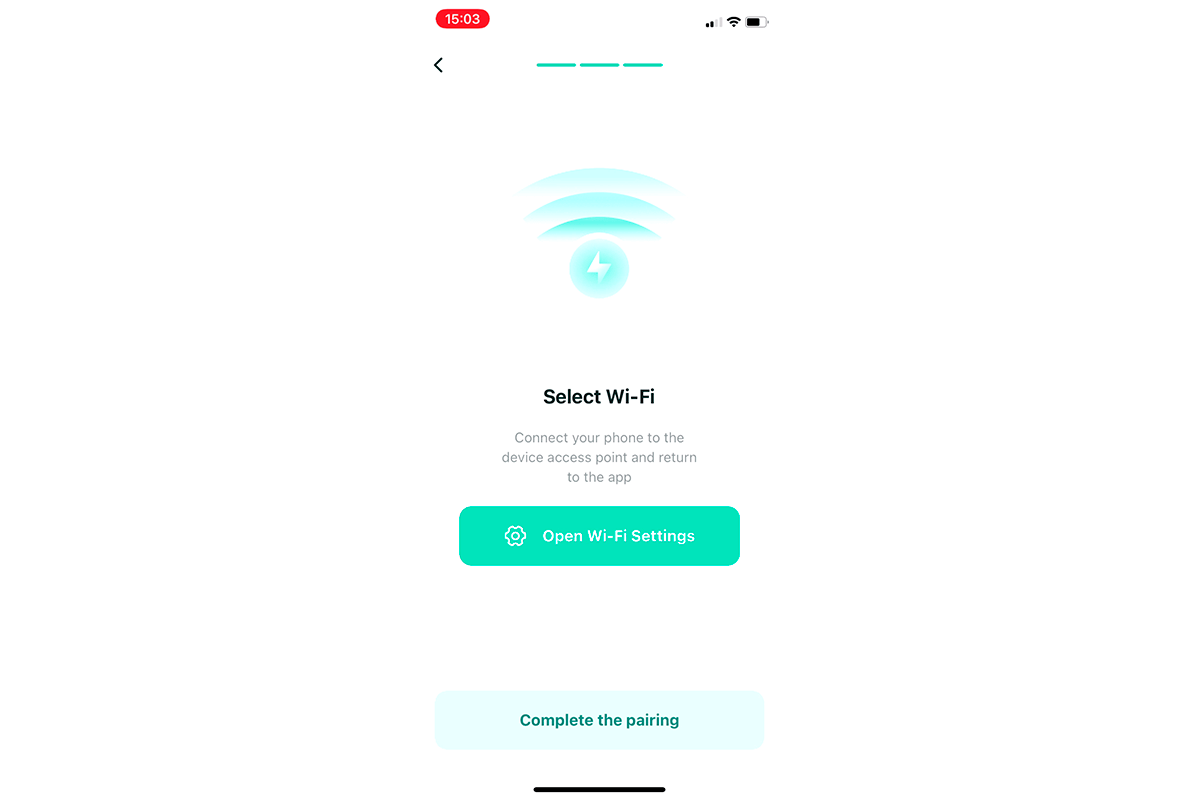 Mobile device Wi-Fi settings button