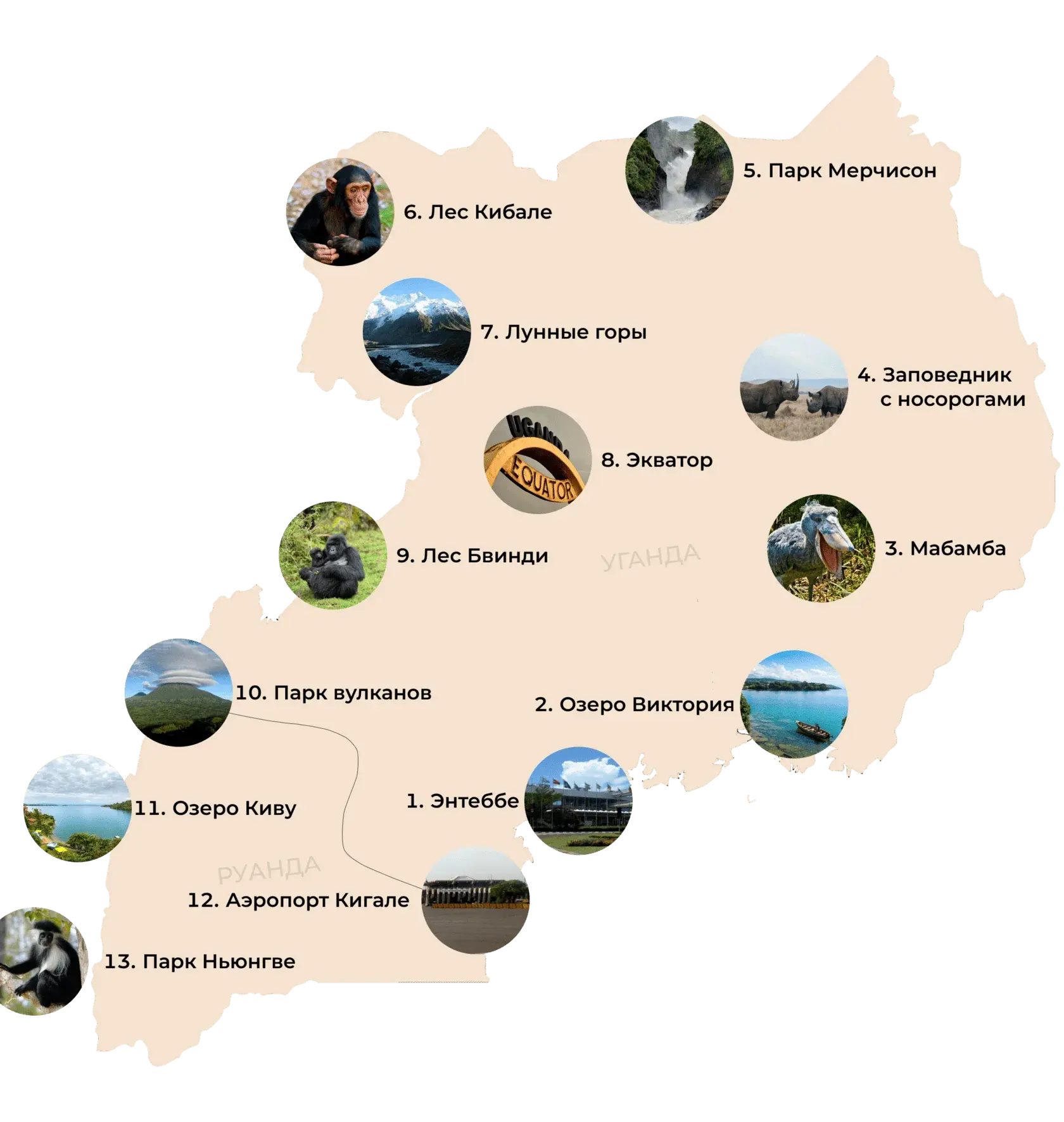 Карта путешествия в ЮАР 2024-2025 - Akuna Matata Trip