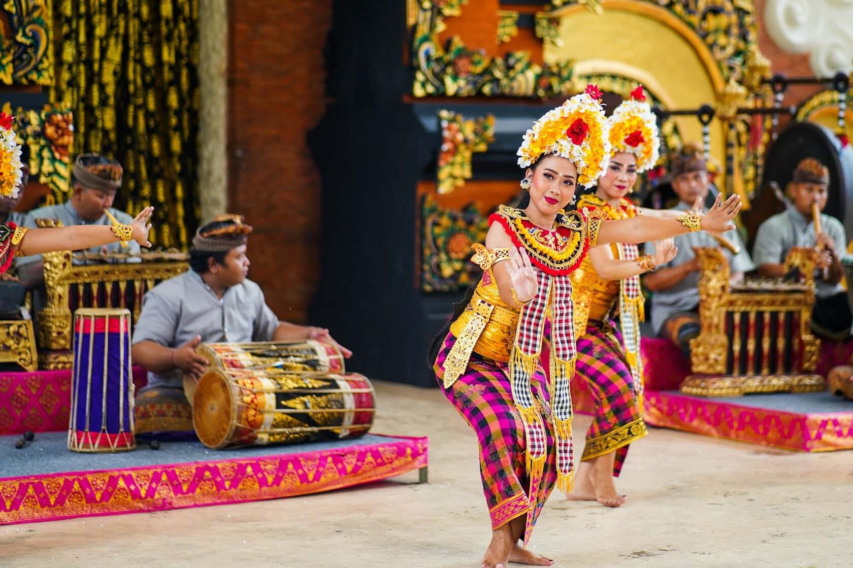 Khmer Apsara dancer performing during the charity tour