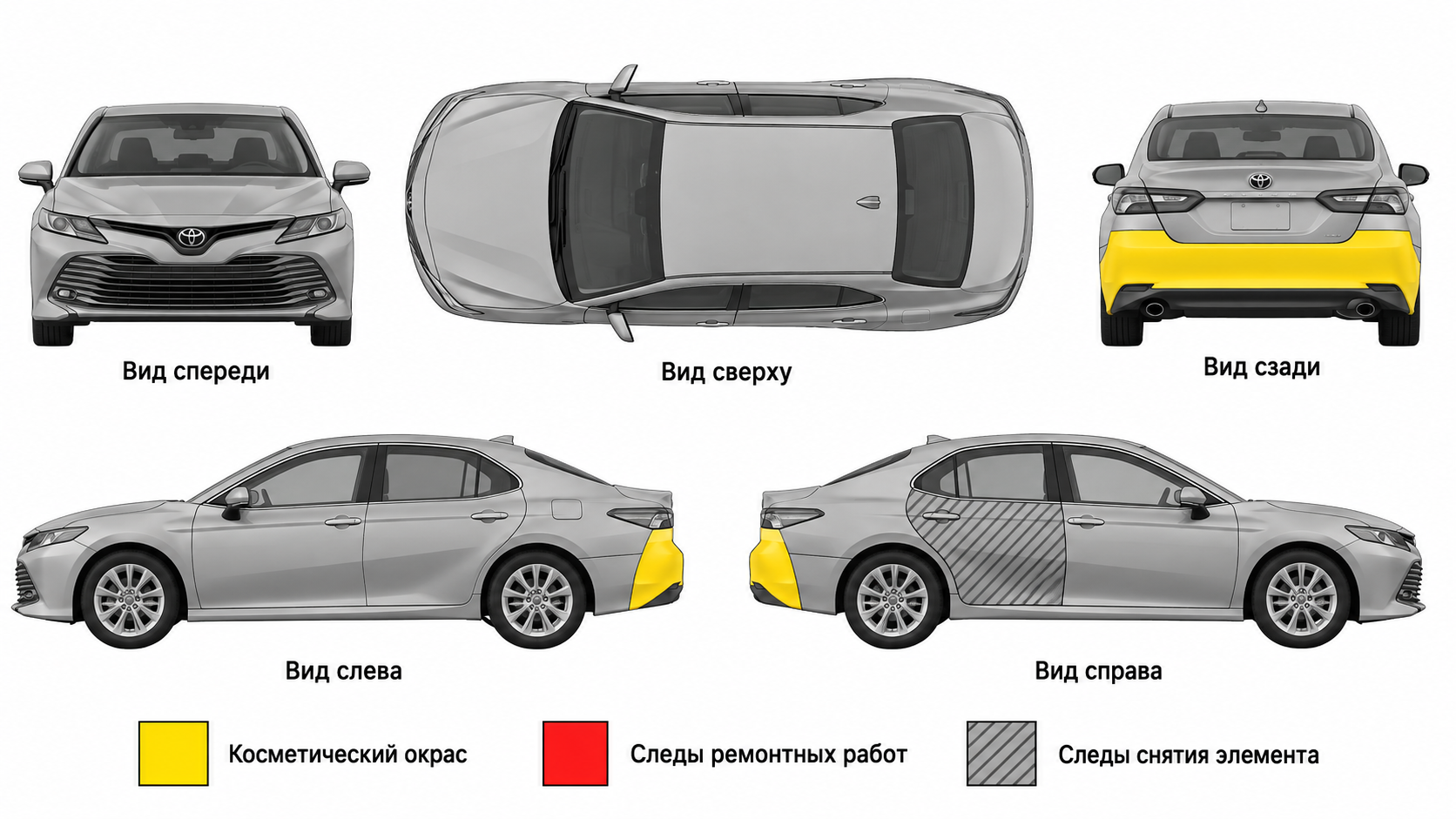 Карта ЛКП Toyota Camry