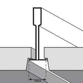 Профиль подвесной системы T15 крупным планом