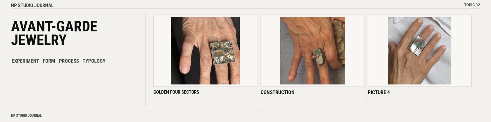 Avant-garde jewelry at NP Studio: experimentation, form, process and typology shown through real works