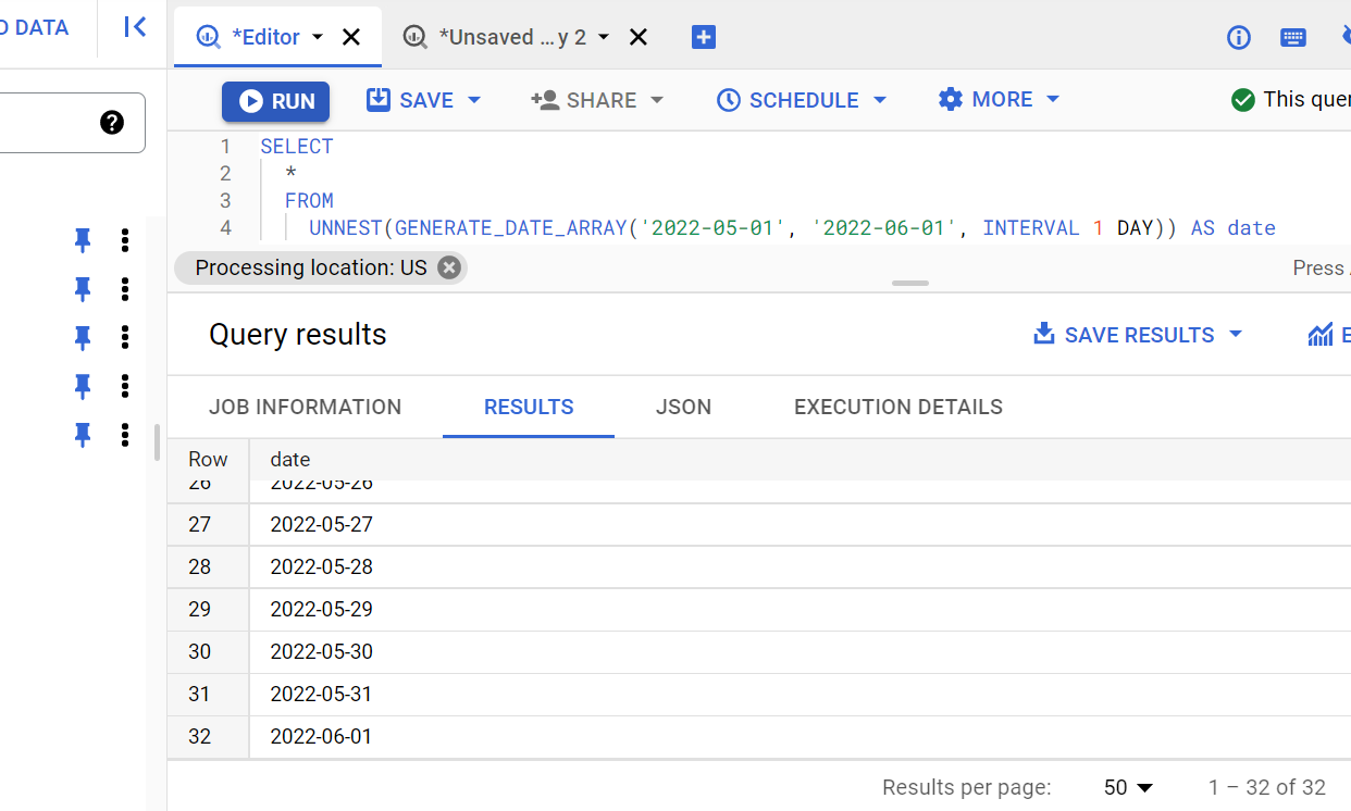 Работа с google bigquery date и timestamp