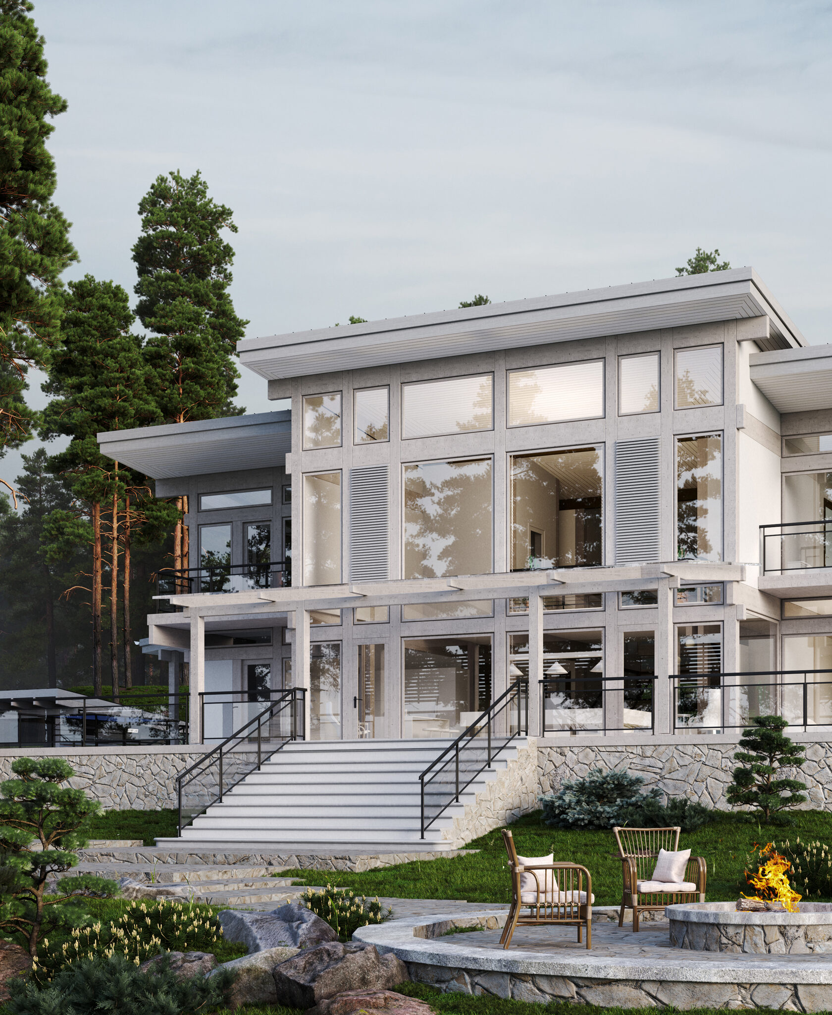 3д визуализация дома, 3д визуализация коттеджа, 3д визуализация виллы, архитектурная визуализация