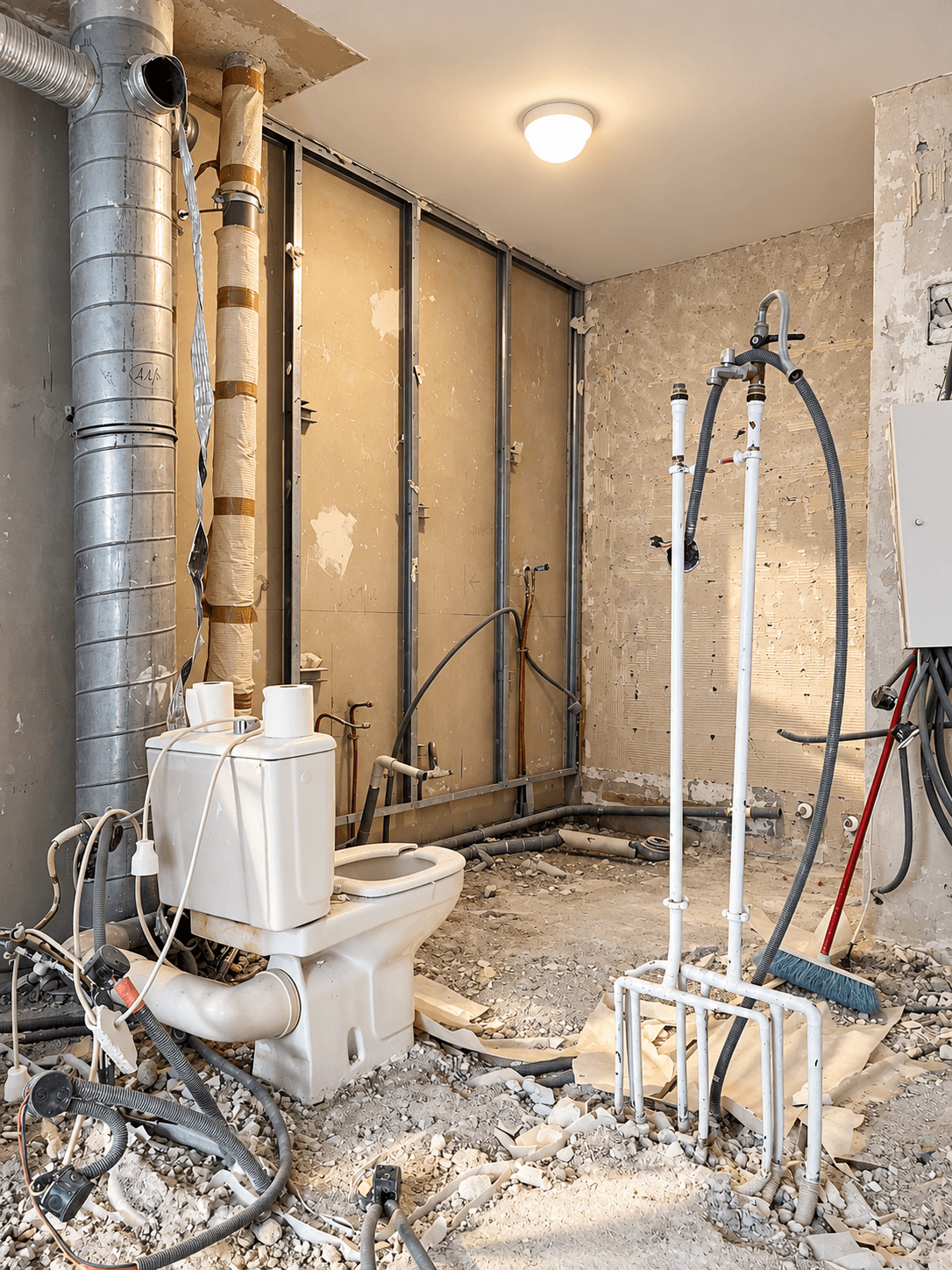 Appartement entièrement mis à nu après démolition