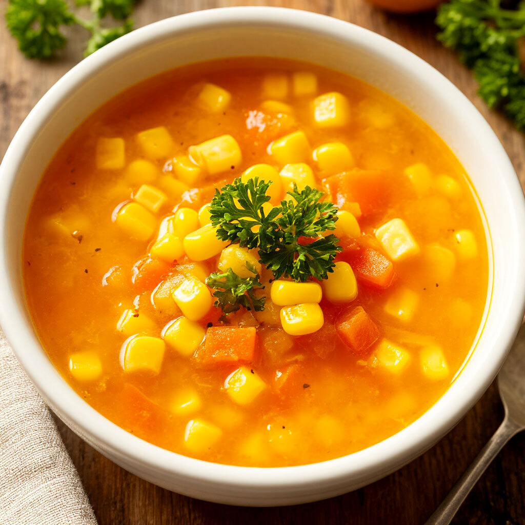 Рецепт приготовления овощного супа c кукурузой