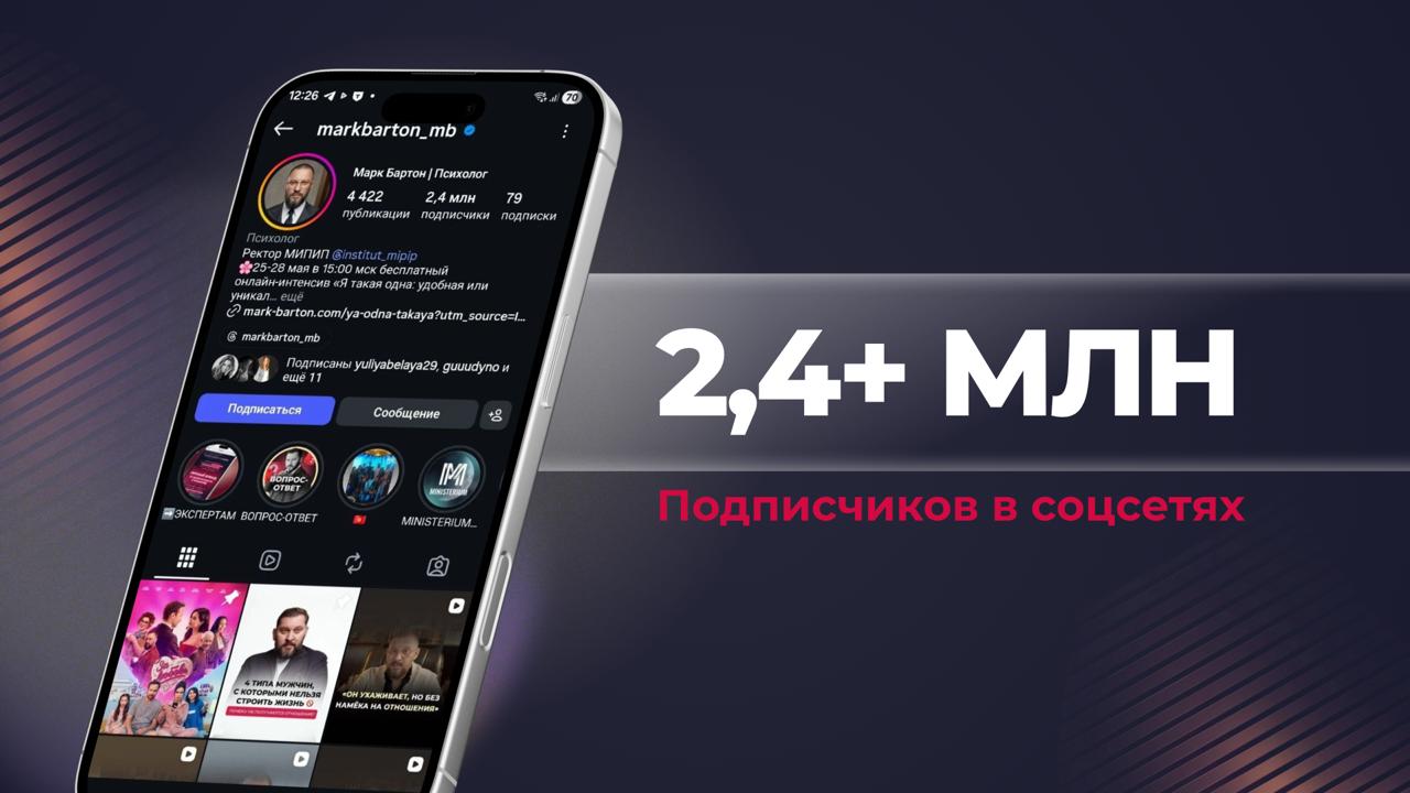 2,4+ млн подписчиков в соцсетях