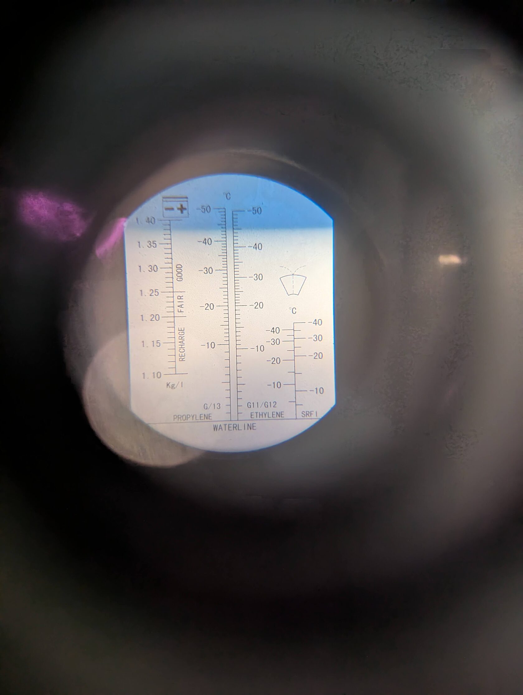 Входной контроль Перед началом работ проверяем рефрактометром состояние антифриза