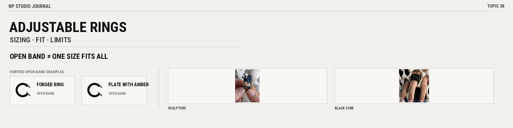 Adjustable rings: sizing, fit and limits — an open band is not one size fits all