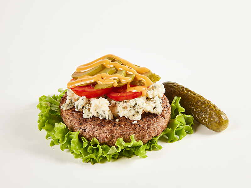 БЛЮ ЧИЗ БУРГЕР В ЛИСТЬЯХ