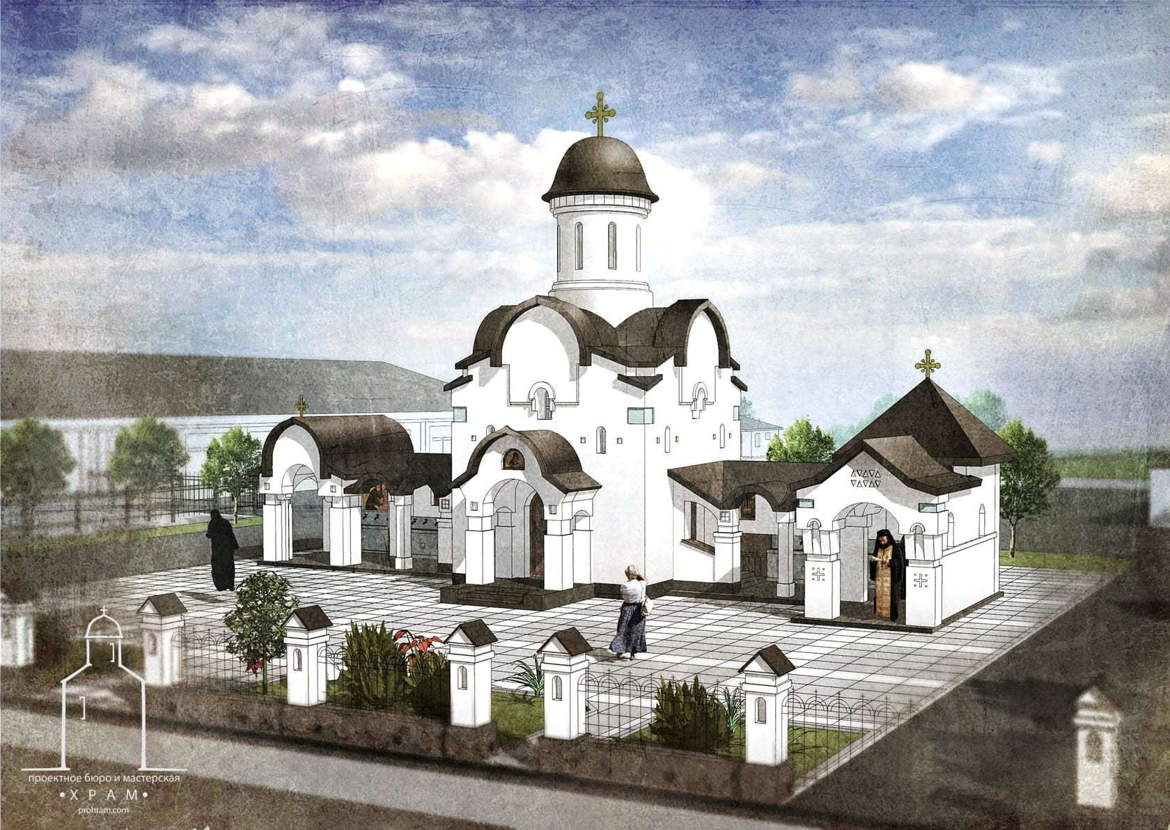 Chapel for the Blessing of Water, chapel project, sacred architecture, church proiect, orthodox church project