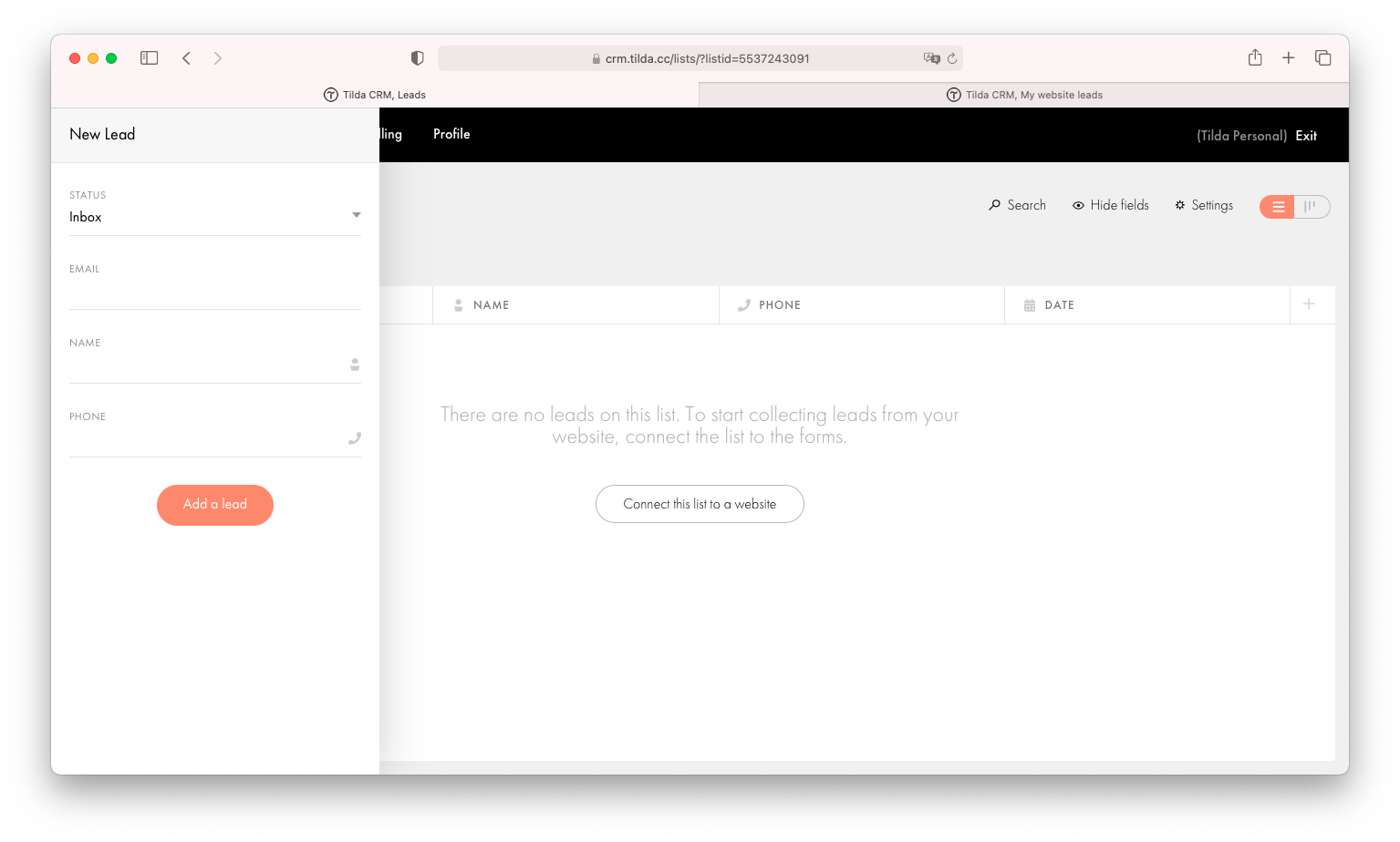 Tilda CRM │ Tilda Help Center