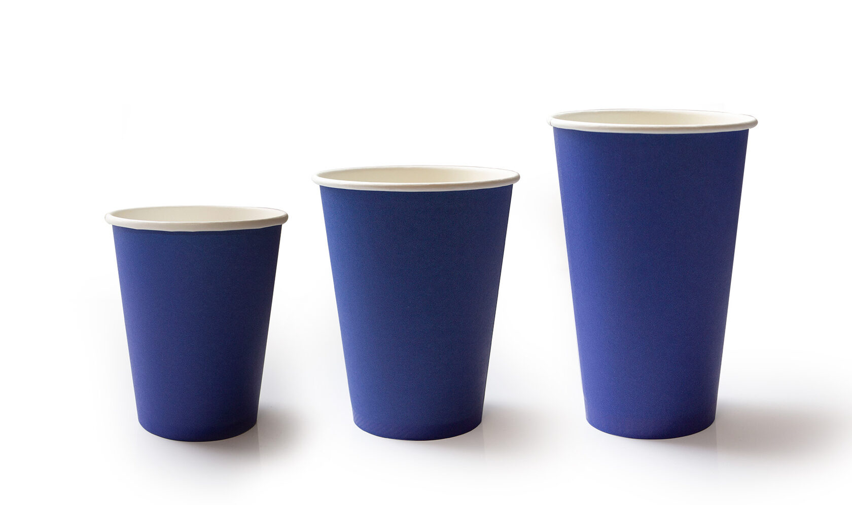 Paper cup with "Reflex Blue" design