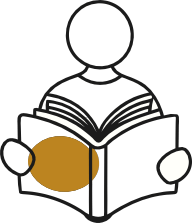 Карикатурное изображение человека читающего книгу или какой то документ