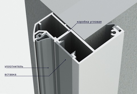 Стеклянная дверь с L-образной коробкой