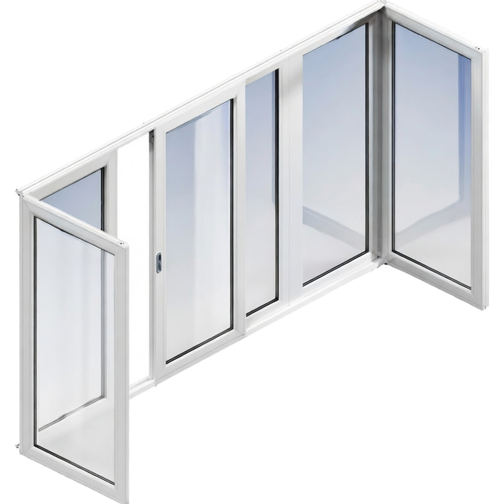 П-образный балкон с холодным остеклением