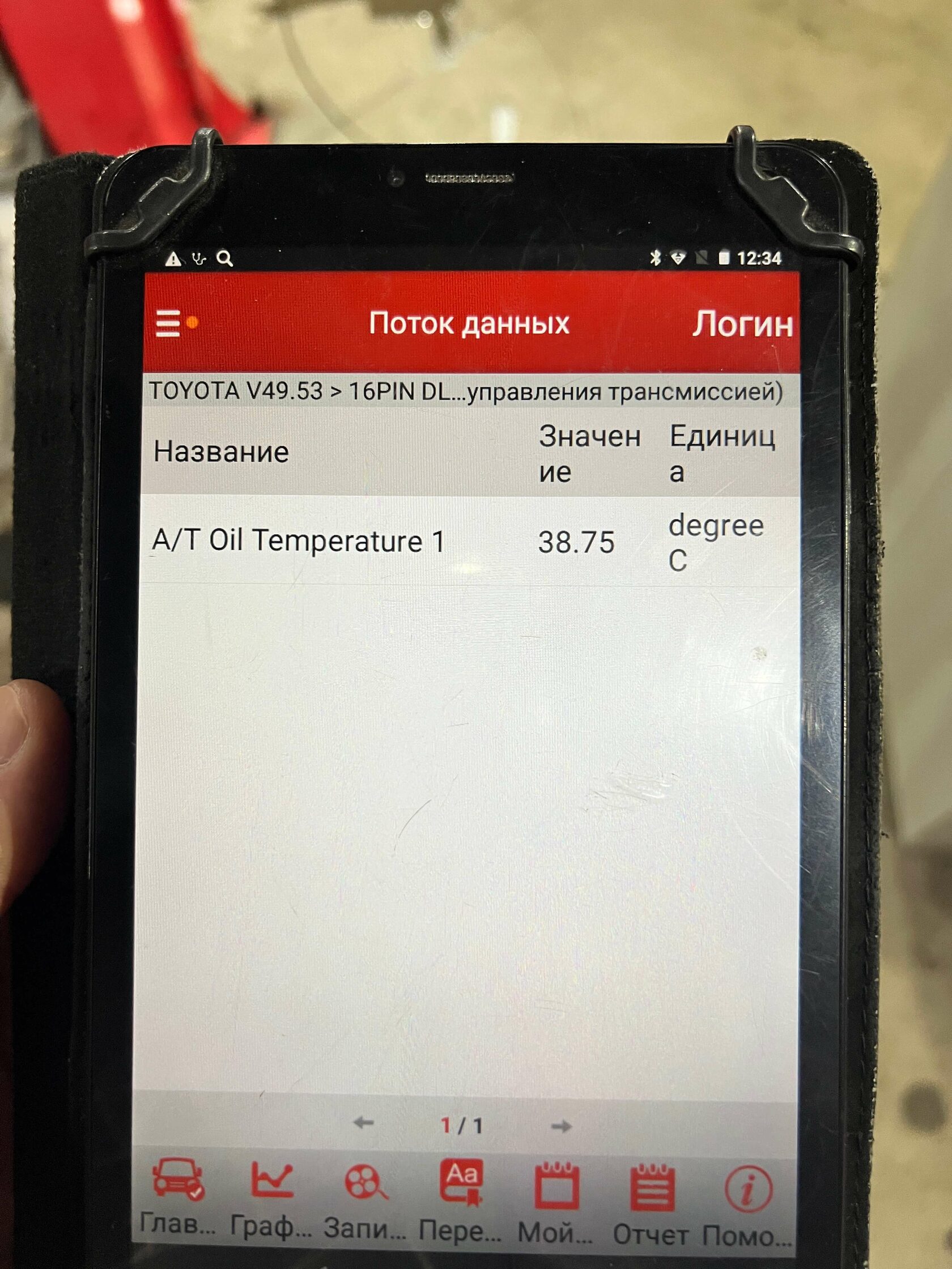 Контроль температуры вариатора Toyota сканером